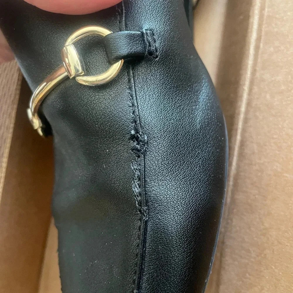 Black Oxford Slide Slip On Flat Mule Loafer 8.5 - Picture 6 of 6